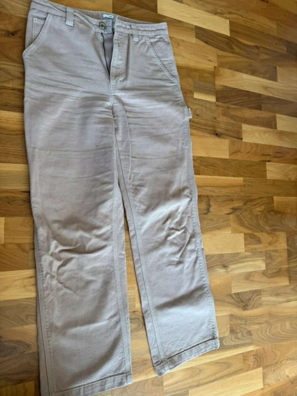 Light Beige Straight Leg Utility Pants Women's US 8